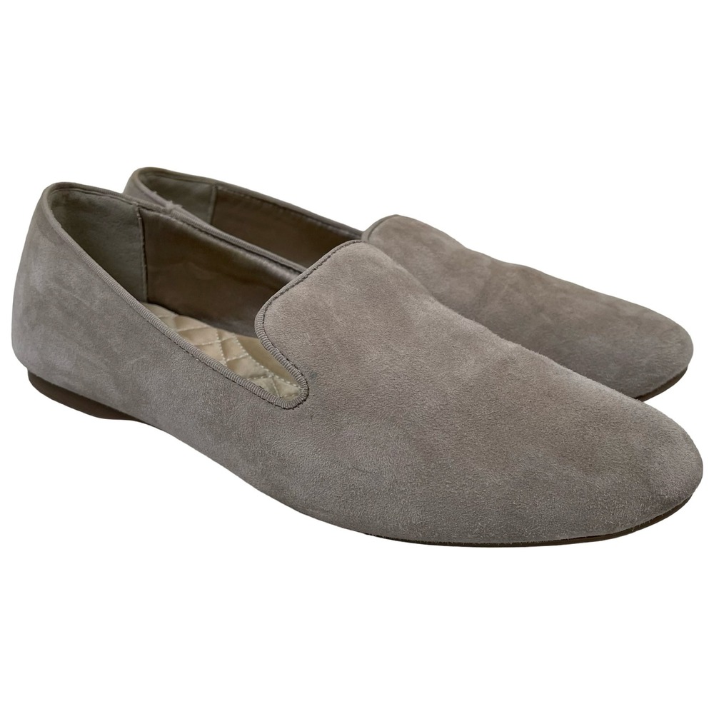 Birdies The Starling Loafers Womens 8‎ Taupe Suede Flat Shoes Quilted Comfort